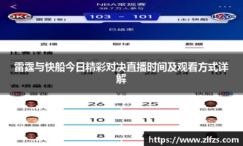雷霆与快船今日精彩对决直播时间及观看方式详解